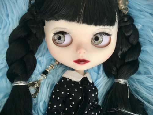Wednesday Addams – OOAK Blythe Doll – Free Shipping